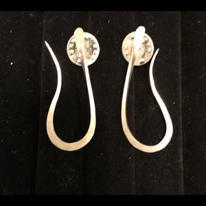 Pair Long Sterling Silver “J” Pins/Earrings,1 3/4”